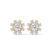 Starburst Cluster Diamond Stud Earrings