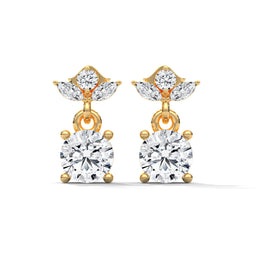 Floral Petal Diamond Stud Earrings