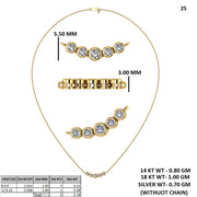 Graduated Diamond Bar Necklace (Without Chain)