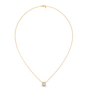 Halo Cushion Lab Created Diamond Necklace