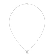 Halo Cushion Lab Created Diamond Necklace