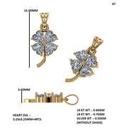 Heart Clover Diamond Pendant