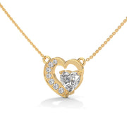 Heart-Shaped Diamond Pendant Necklace