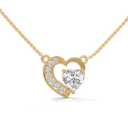 Heart-Shaped Diamond Pendant Necklace