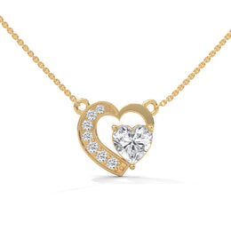Heart-Shaped Diamond Pendant Necklace