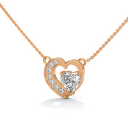 Heart-Shaped Diamond Pendant Necklace