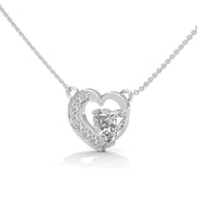 Heart-Shaped Diamond Pendant Necklace