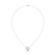 Heart-Shaped Diamond Pendant Necklace