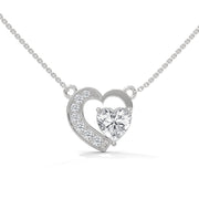 Heart-Shaped Diamond Pendant Necklace