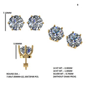 Nerina Glow Lab Diamond Stud Earrings | 2.60 ct Total