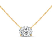 Oval Diamond Pendant, 2 CT Oval Lab Grown Diamond Solitaire Pendant