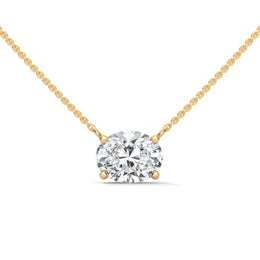 Oval Diamond Pendant, 2 CT Oval Lab Grown Diamond Solitaire Pendant