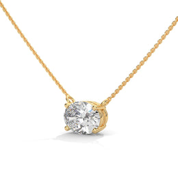 Oval Diamond Pendant, 2 CT Oval Lab Grown Diamond Solitaire Pendant