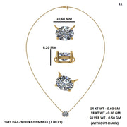 Oval Diamond Pendant, 2 CT Oval Lab Grown Diamond Solitaire Pendant