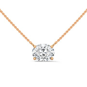 Oval Diamond Pendant, 2 CT Oval Lab Grown Diamond Solitaire Pendant
