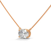 Oval Diamond Pendant, 2 CT Oval Lab Grown Diamond Solitaire Pendant