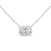 Oval Diamond Pendant, 2 CT Oval Lab Grown Diamond Solitaire Pendant