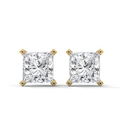 Princess-Cut Lab-Grown Diamond Solitaire Stud Earrings | 3.00 ct Total