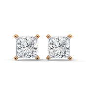 Princess-Cut Lab-Grown Diamond Solitaire Stud Earrings | 3.00 ct Total
