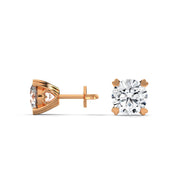 Venice Solitaire Style Diamond Stud Earrings