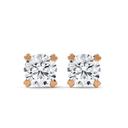 Venice Solitaire Style Diamond Stud Earrings
