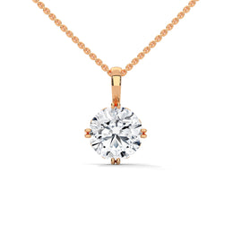 Round Cut Lab-Grown Diamond Necklace (Without Chain)