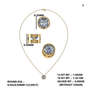 Round Cut Lab Grown Diamond Solitaire Pendant with Bezel Set, Round Solitaire Pendant without Chain