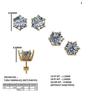 Round Solitaire Diamond Stud Earrings | 2.65 ct Total