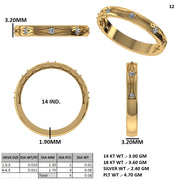 Scalloped Lab Diamond Accent Band Ring