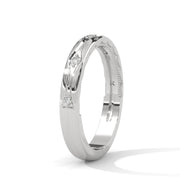 Scalloped Lab Diamond Accent Band Ring