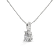 Diamond pendant on a chain against a white background