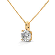 Solitaire Diamond Pendant with Four-Prong Setting (Without Chain)