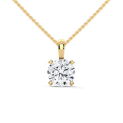 Solitaire Diamond Pendant with Four-Prong Setting (Without Chain)