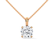 Solitaire Diamond Pendant with Four-Prong Setting (Without Chain)