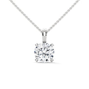 Solitaire Diamond Pendant with Four-Prong Setting (Without Chain)