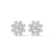 Starburst Cluster Diamond Stud Earrings